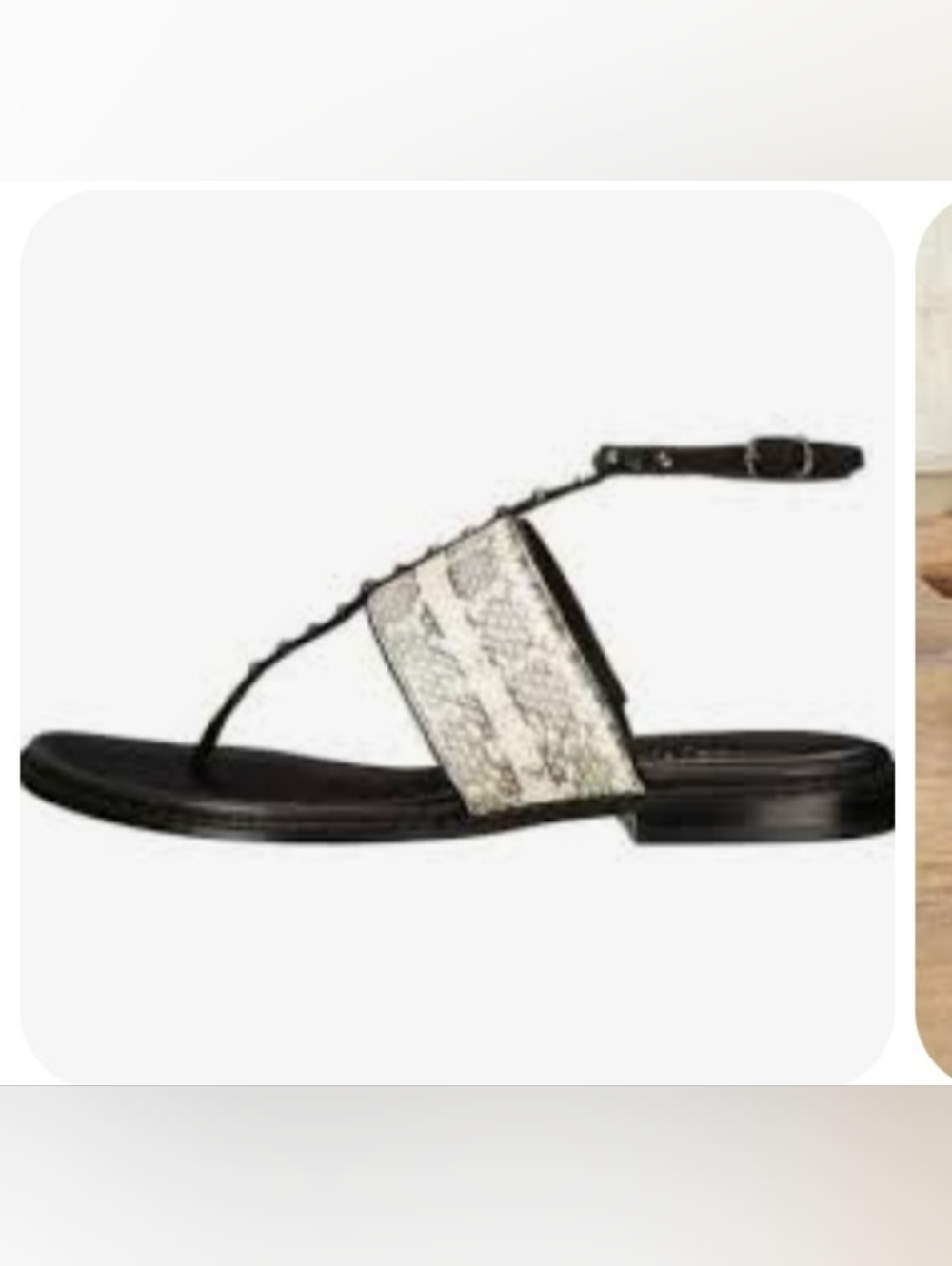 Donald J. PLINER Women's Black Sandal with AUTENTIC  Snake SKIN SIZE 8.5